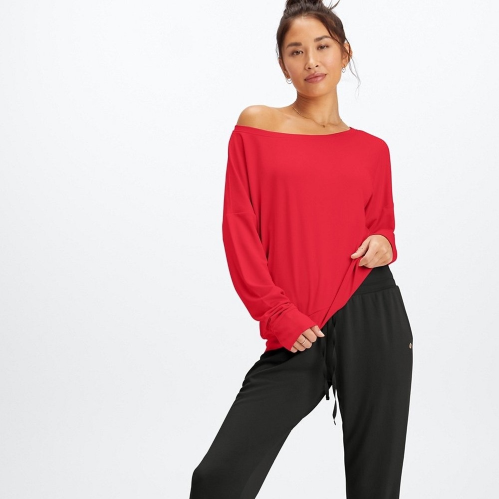 Fabletics Eco Sleek Knit Boat Neck Pullover-Women’s medium